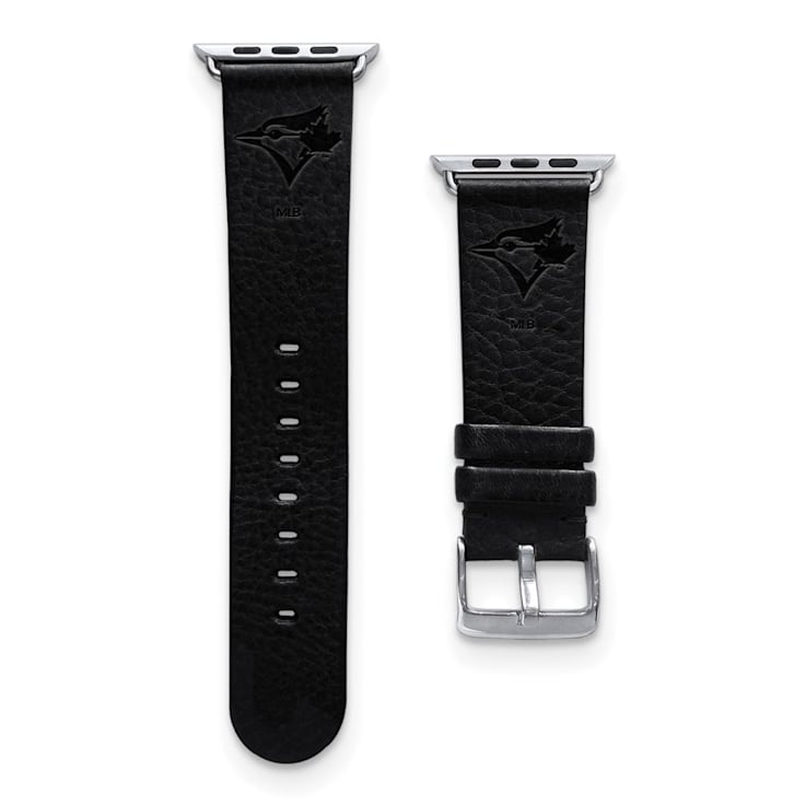 Gametime MLB Toronto Blue Jays Black Leather Apple Watch Band (42/44mm
M/L). Watch not included.