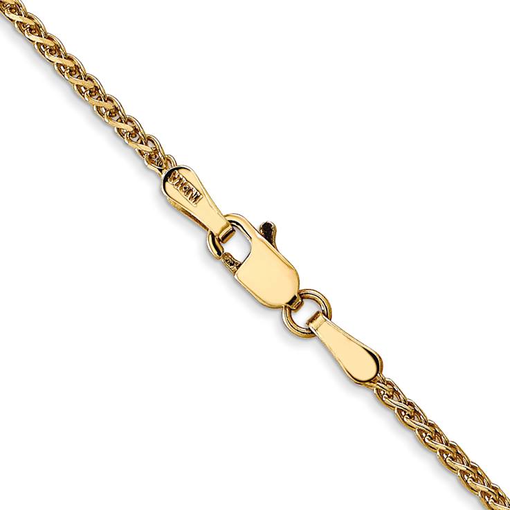 14k Yellow Gold 1.4mm Diamond Cut Wheat Chain 22"