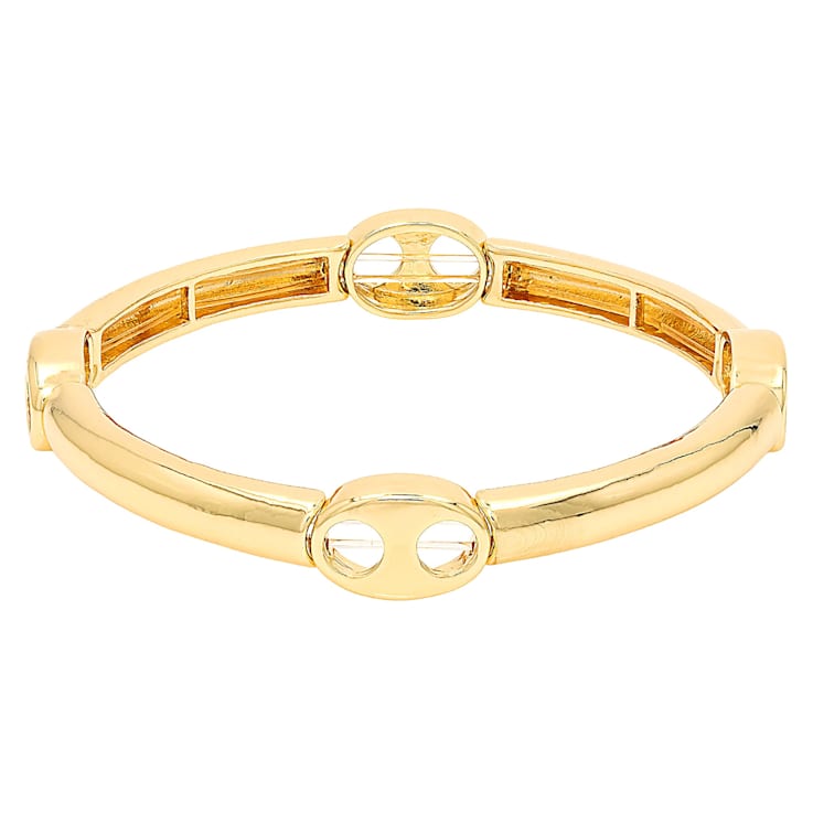 Mixed-Metal Mariner Station Stretch Bracelet Set Of 2