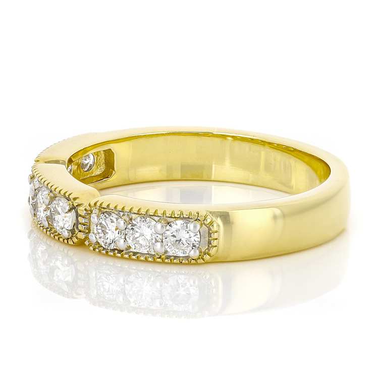 Polished Lab-Grown Diamond Band Ring In 14K Gold Over Sterling Silver