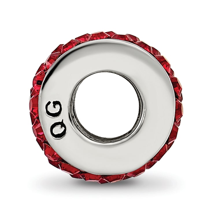 Sterling Silver Reflections Scarlet Double Row Preciosa Crystal Bead