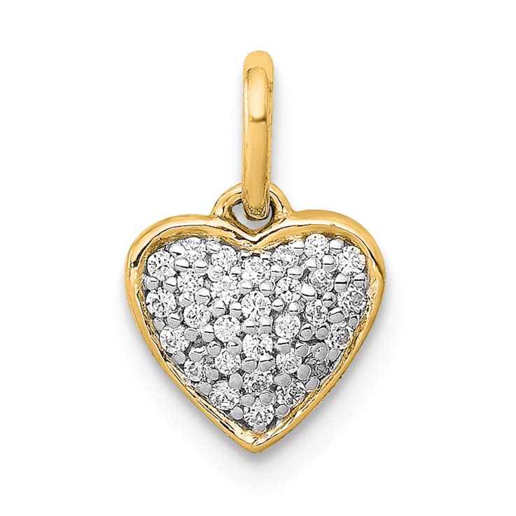 14K Yellow Gold 0.10ctw Diamond Heart Pendant
