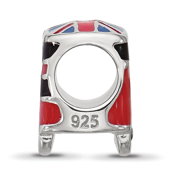 Sterling Silver Kids Enamel London Bus Bead