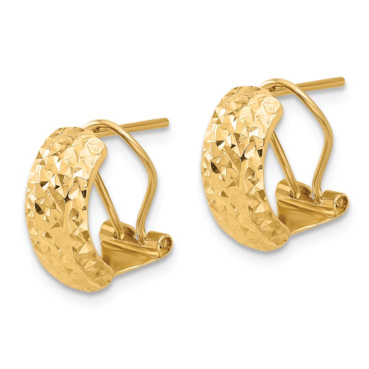 14K Yellow Gold Polished and Diamond-Cut Earrings