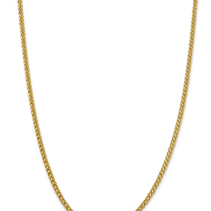 14k Yellow Gold 4.3mm 3-Wire Wheat Link 24 Inch Chain