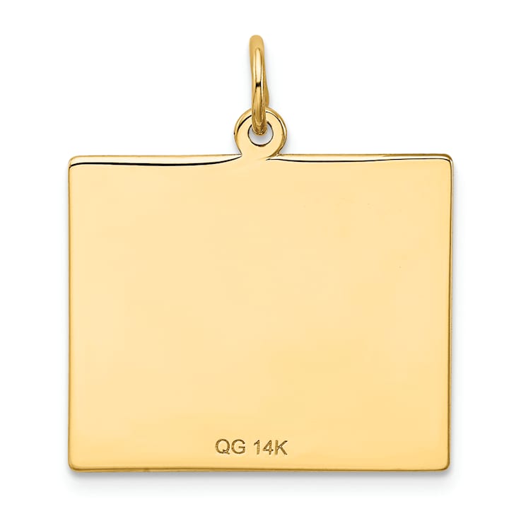 14k Yellow Gold Satin Friday the First Day Calendar Pendant
