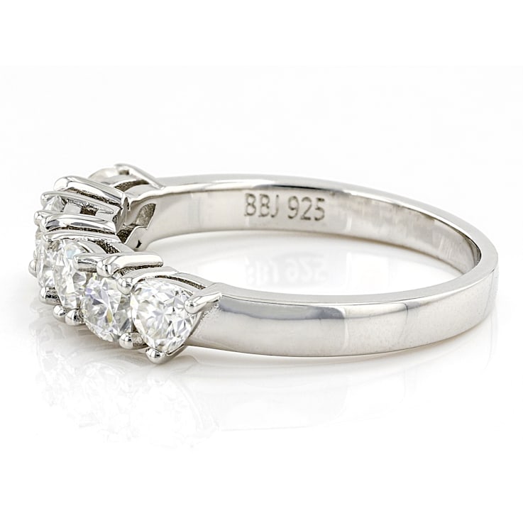 Moissanite Platineve Band Ring .98ctw DEW