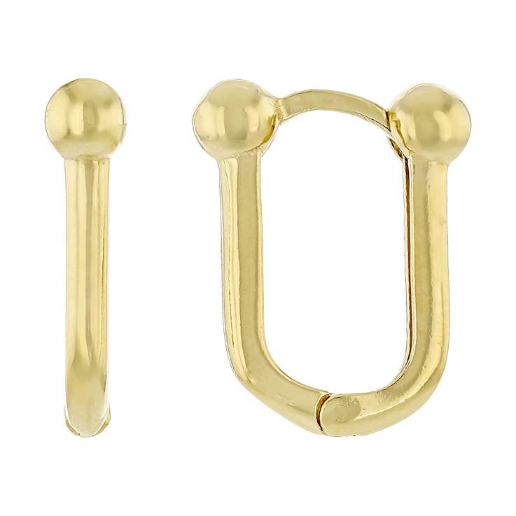 Stirrup Link Drop Earrings In 18k Gold Over Sterling Silver