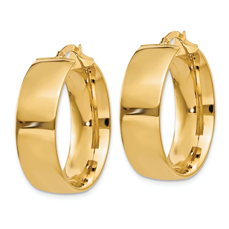 14k Yellow Gold 13/16" Polished Large Hoop Earrings
