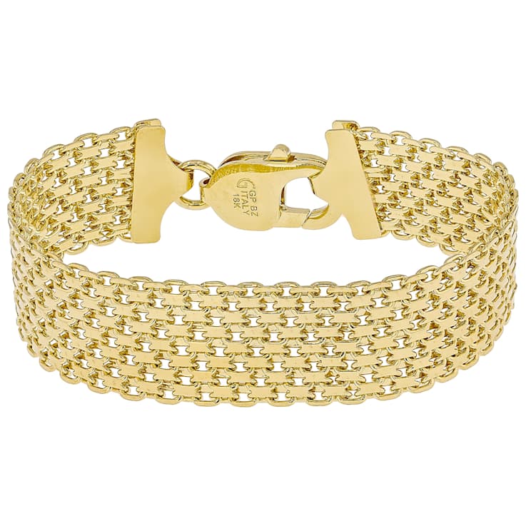 Bismark Link Bracelet In 18K Gold Over Bronze