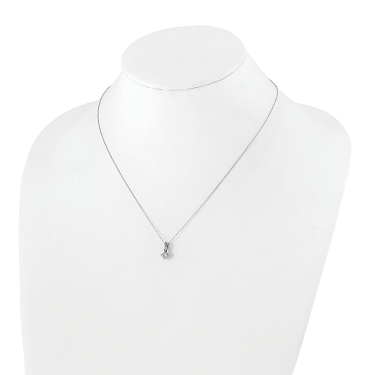 Rhodium Over 14K White Gold Lab Grown Diamond SI1/SI2, G H I, Pendant 18
Inch Necklace 0.34ctw