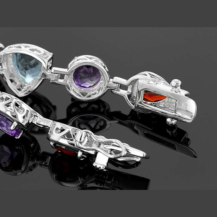 Multi-Gemstone Bracelet In Sterling Silver 20.70ctw