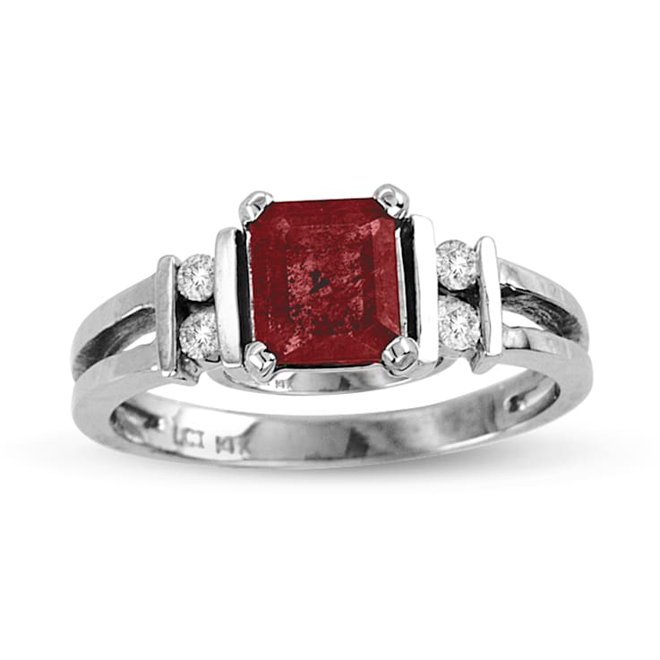 0.85ctw Ruby and Diamond Ring in 14k White Gold