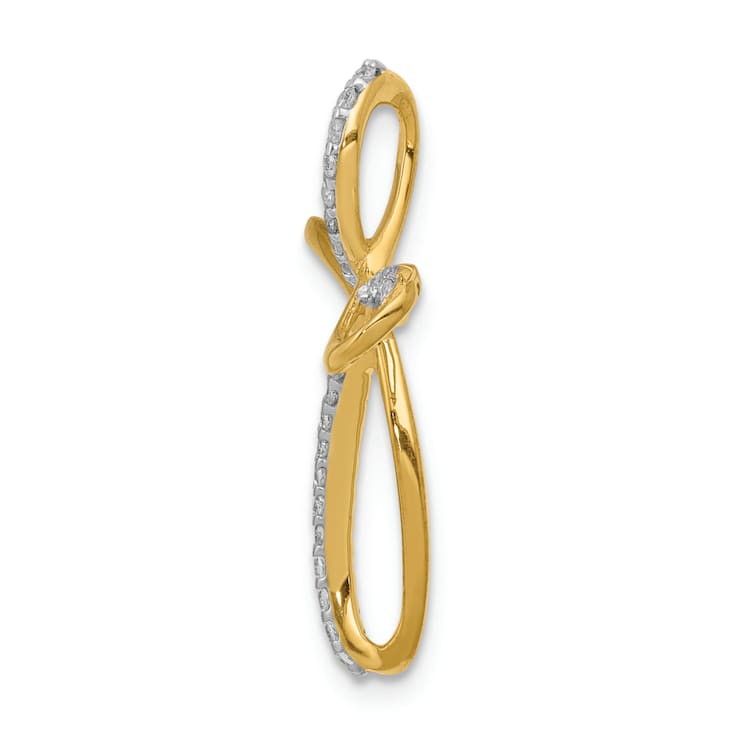 14K Yellow Gold 1/6ct. Diamond Cross Chain Slide
