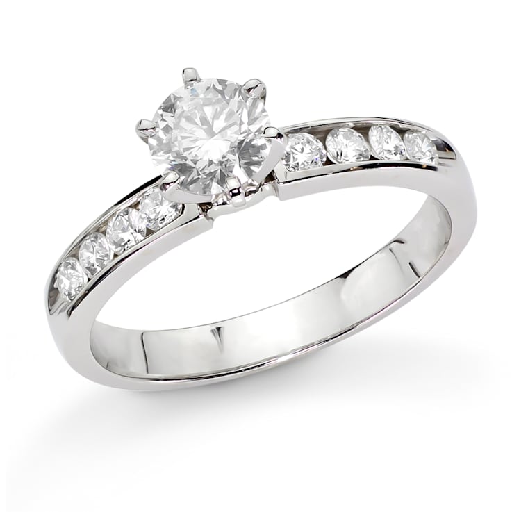 1.00ctw Diamond Channel Engagement Ring in 14k White Gold
