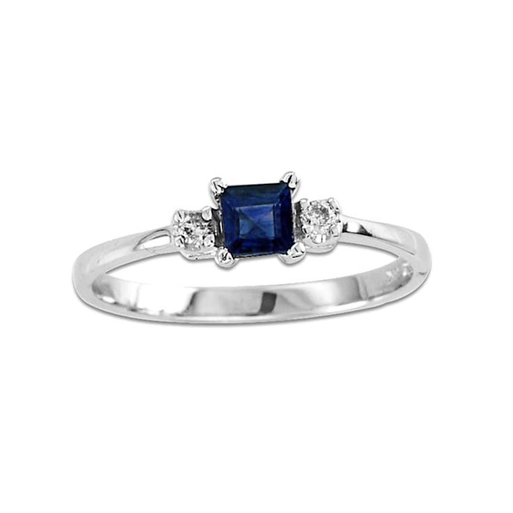 0.34ctw Sapphire and Diamond Ring in 14k White Gold