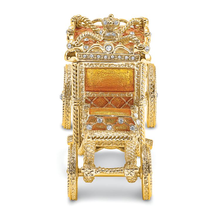 IMPERIAL Golden Carriage with Ring Pad Trinket Box