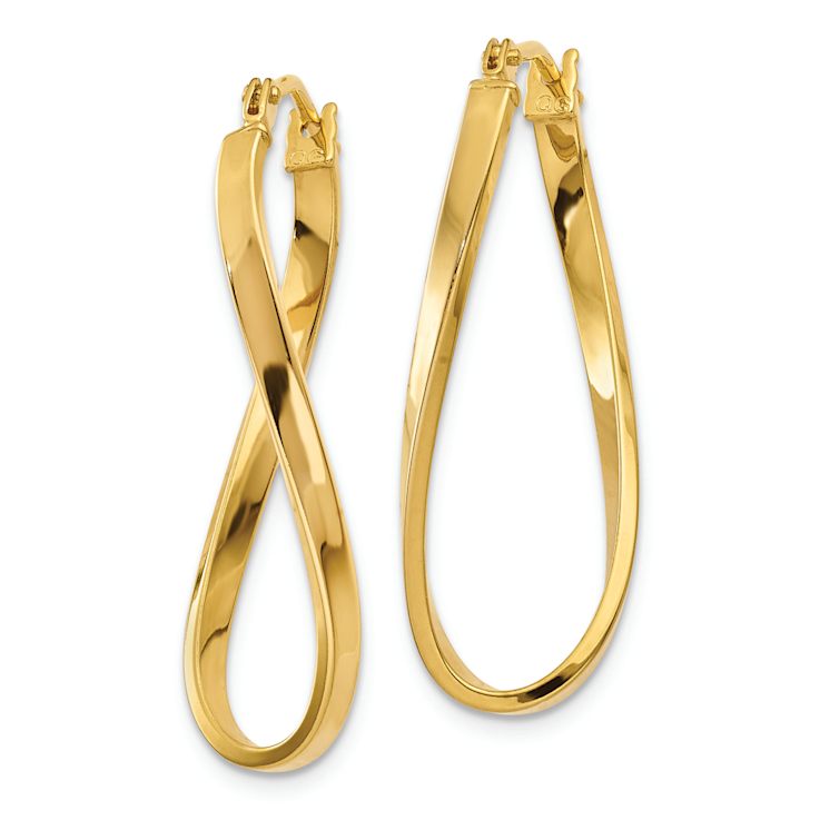 14k Yellow Gold 1 3/16" Small Twisted Earrings