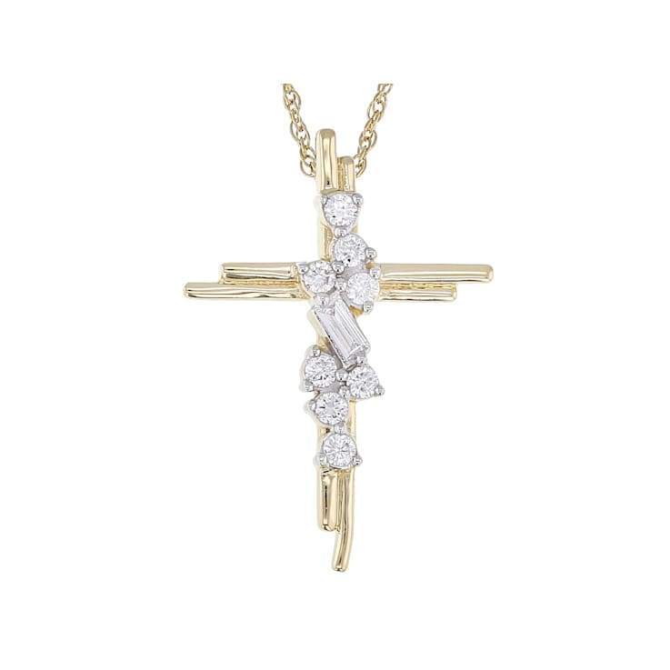 Elegant Lab-Grown Diamond Pendant Necklace In 14K Gold Over Sterling Silver