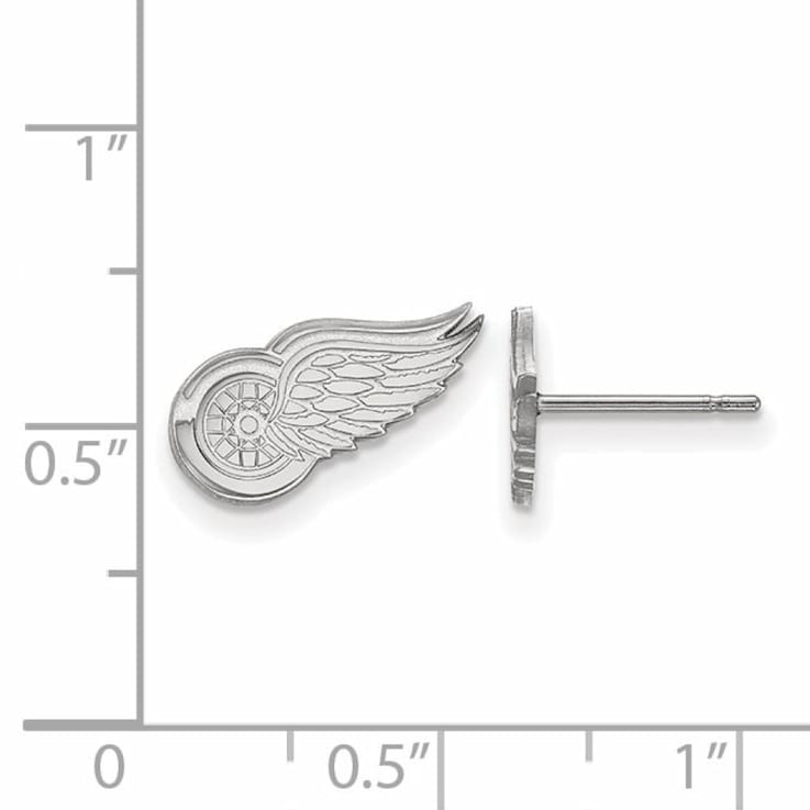 Rhodium Over Sterling Silver NHL Detroit Red Wings LogoArt Extra Small
Post Earrings