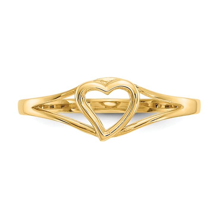 14K Yellow Gold Heart Baby Ring