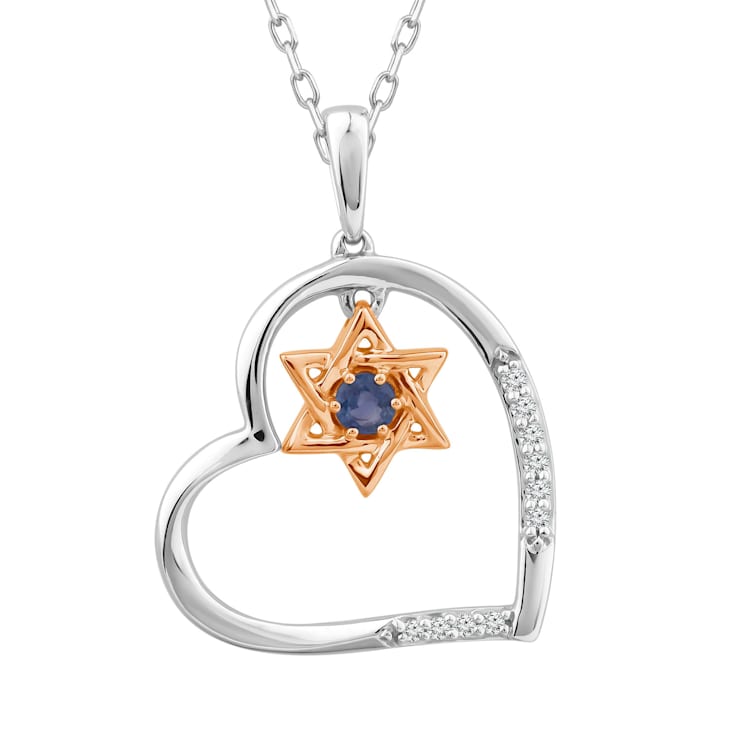 Sterling Silver 0.04ctw Diamond Heart Necklace