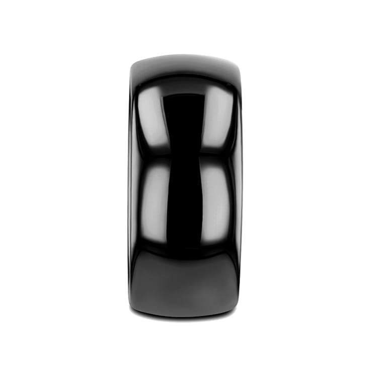 RAVEN Domed Black Tungsten Wedding Band 12mm