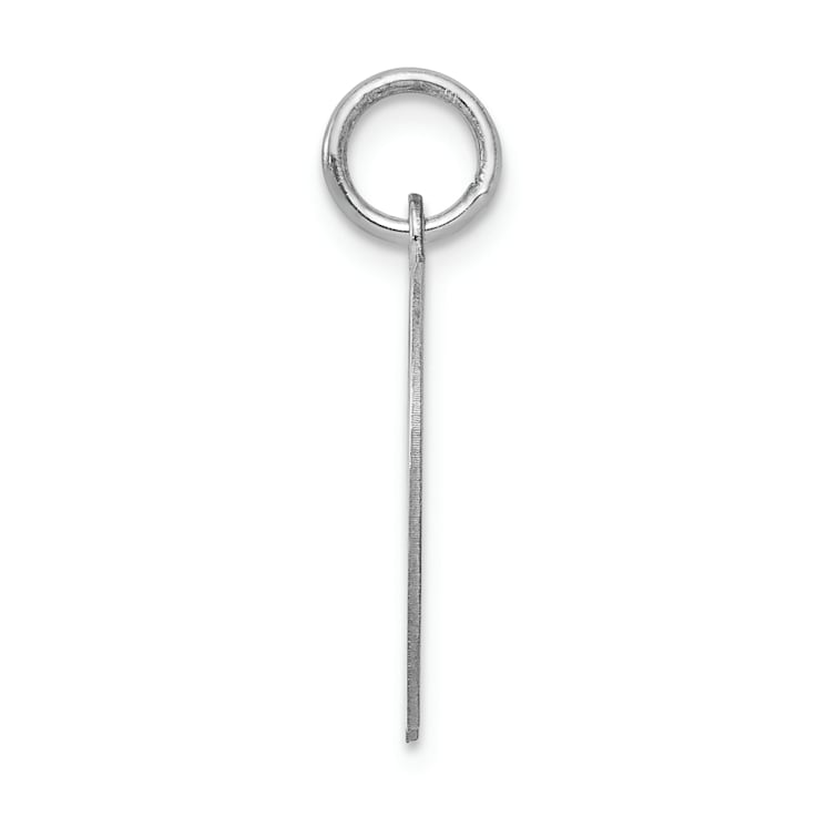Rhodium Over Sterling Silver Fancy Script Letter D Initial Charm