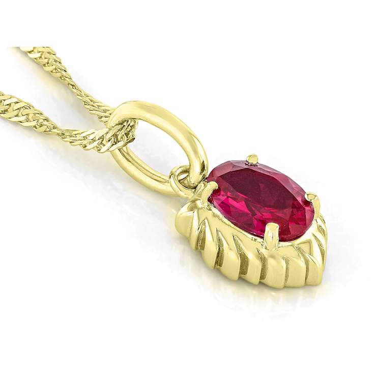 Lab Created Ruby Leo Birthstone Pendant