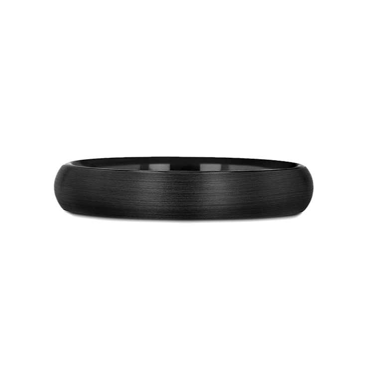 RAIDER Domed Brush Finished Black Tungsten Wedding Band 2mm