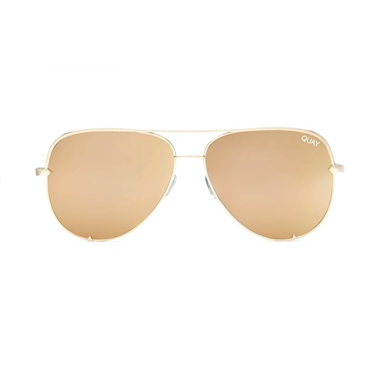 Quay High Key Mini Gold Aviator Frame / Gold Lenses Sunglasses