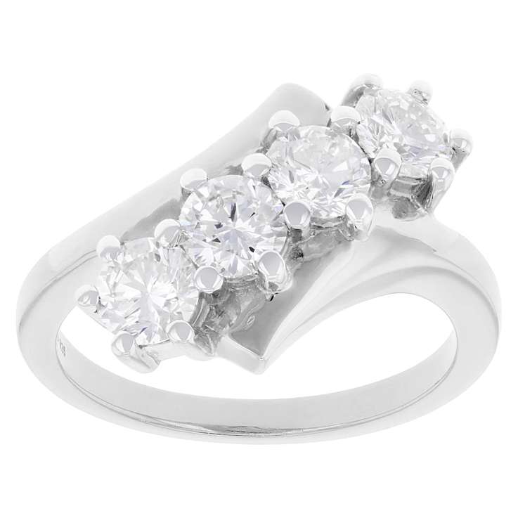 Contemporary Lab-Grown Diamond Bypass Ring 1.50ctw In Sterling Silver