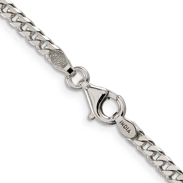 Sterling Silver Polished 3.15mm Curb Chain Bracelet