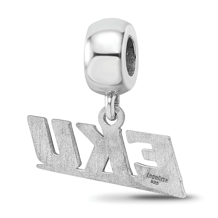 Sterling Silver Rhodium-plated LogoArt Eastern Kentucky University XS
Dangle Bead