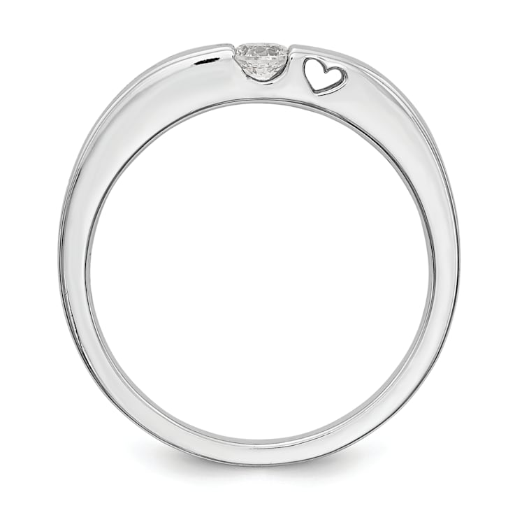 Rhodium Over 14K White Gold First Promise Diamond Promise/Engagement
Ring 0.10ctw