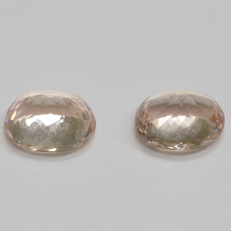 Morganite 14.0x11.7mm Oval Matched Pair 16.56ctw
