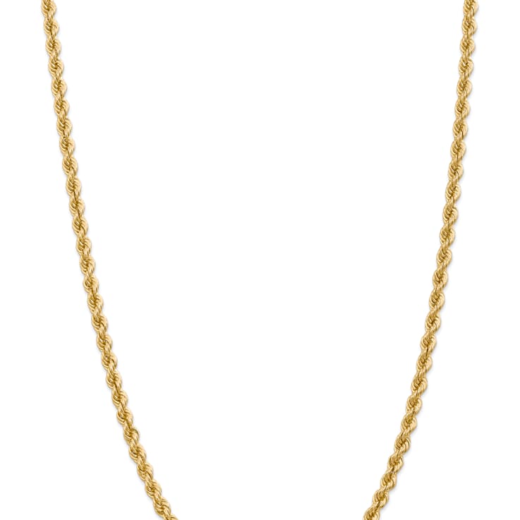 14k Yellow Gold 5mm Solid Rope 24 Inch Chain