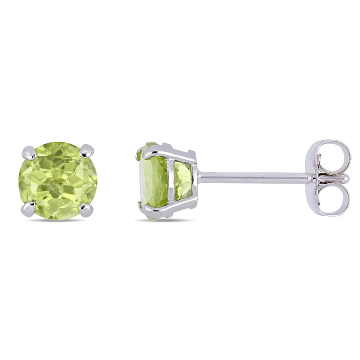 Peridot 14K White Gold Earrings 1.12ctw