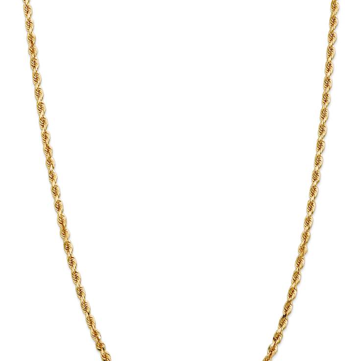 14k Yellow Gold 4mm Solid Diamond-Cut Quadruple Rope Chain