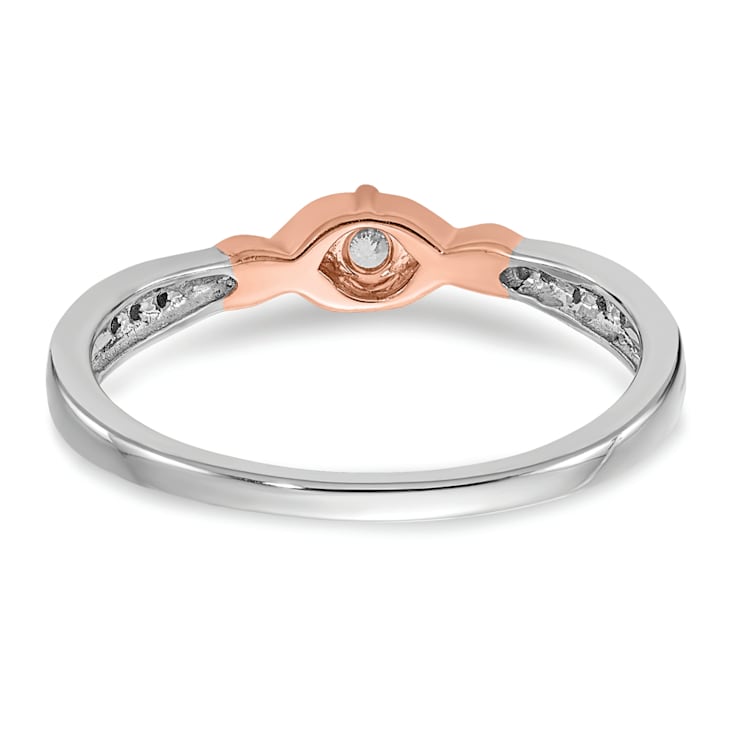 14K Two tone White and Rose Gold First Promise Diamond Promise Ring 0.16ctw 1B481A