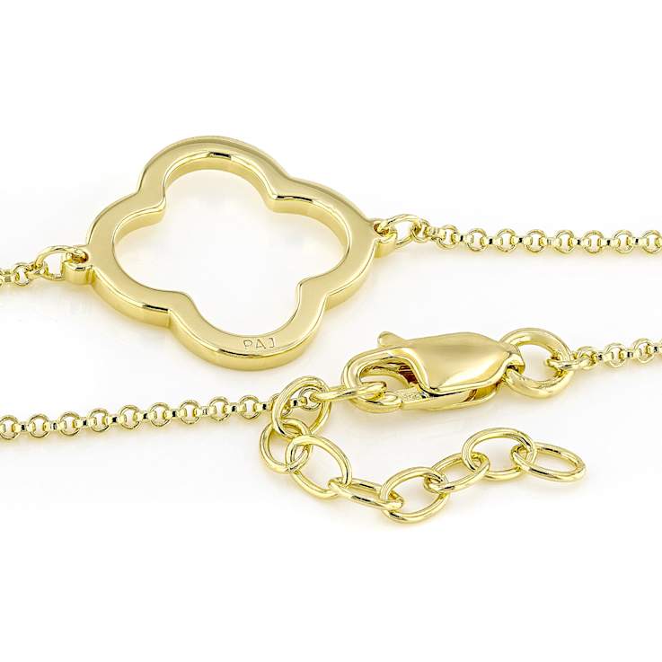 Clover Station Bracelet In 18K Gold Over Sterling Silver