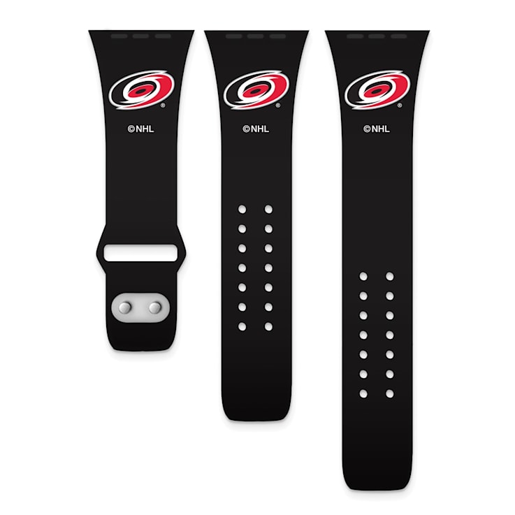Gametime NHL Carolina Hurricanes Black Silicone Apple Watch Band
(38/40mm M/L). Watch not included.