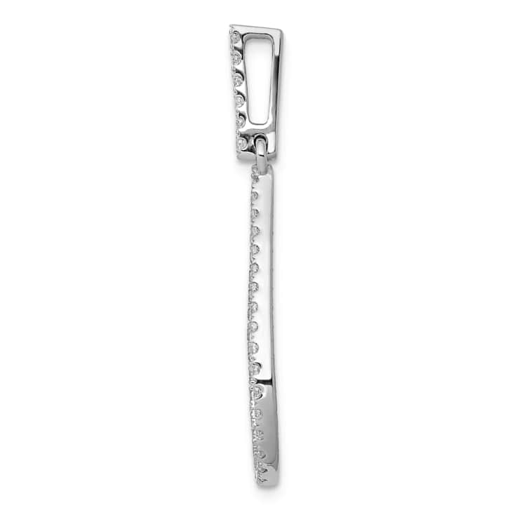 Rhodium Over 10k White Gold 0.48 ctw Diamond Teardrop Pendant