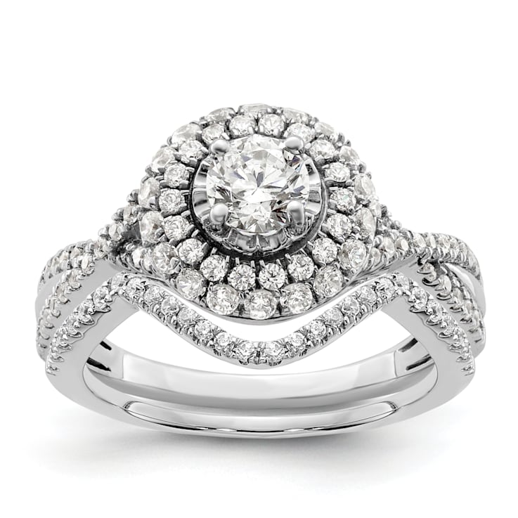 Rhodium Over 14K White Gold Eternal Promise Lab Grown Diamond Halo
Complete Ring 1.008ctw