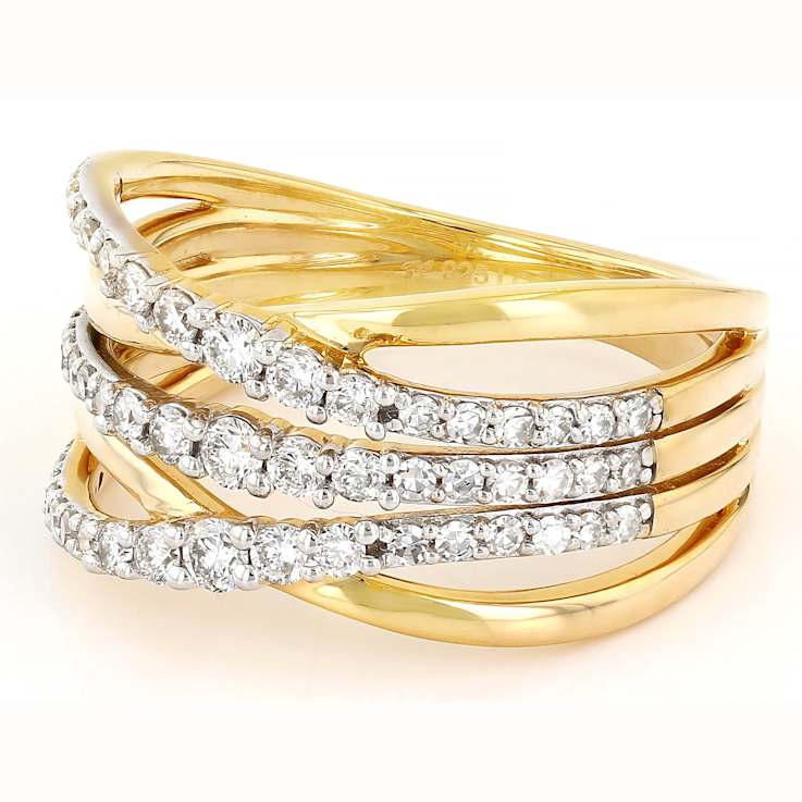 Lab-Grown Diamond Crossover Ring 0.62ctw In 14K Gold Sterling Silver