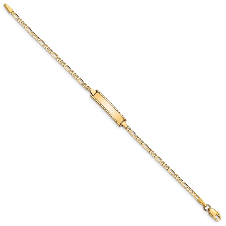 14k Yellow Gold Children's Figaro Link ID Bracelet