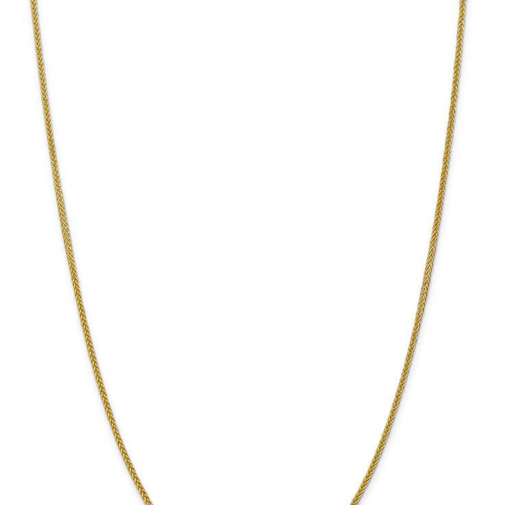 14k Yellow Gold 2mm 3-Wire Wheat Link 16 Inch Chain