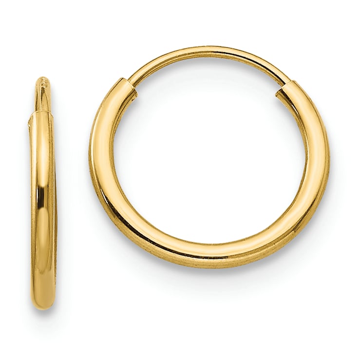 14K Yellow Gold Endless Hoop Earrings