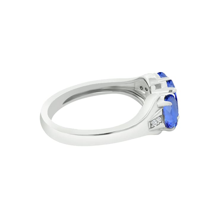 14K White Gold Oval Tanzanite and Diamond Ring, 1.73ctw