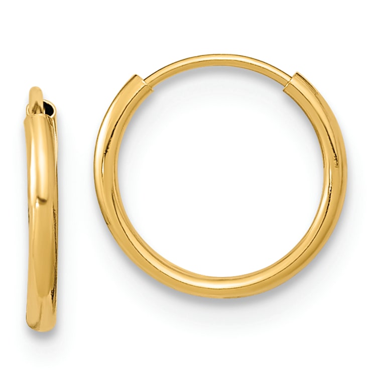 14K Yellow Gold Endless Hoop Earrings